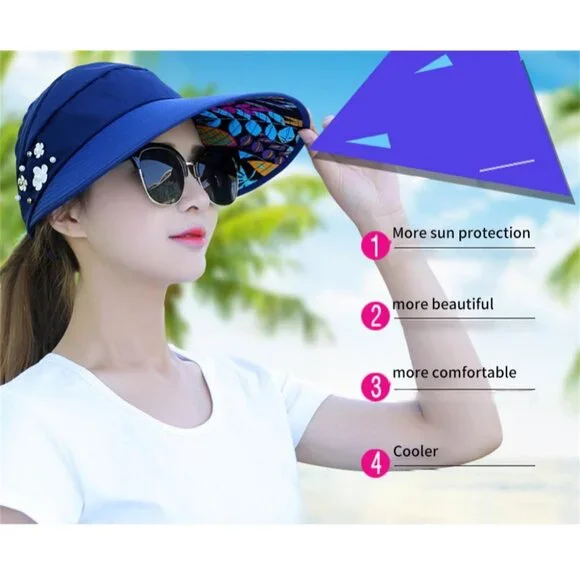 Penelope Skye Bright Pink Wide Brim Sun Visor Style Hat Gift Packaged - Picture 2 of 10